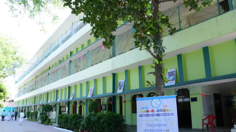 The DAPS Raebareli school building seen across the campus courtyard
