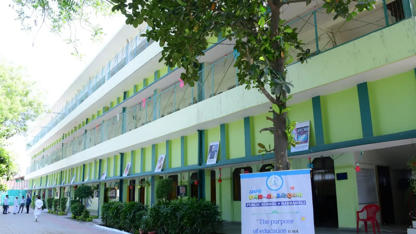 The DAPS Raebareli school building seen across the campus courtyard